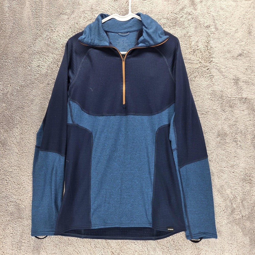 Patagonia Jacket Mens M Blue Capilene 4 Pro Zip-Neck Pullover Base Layer